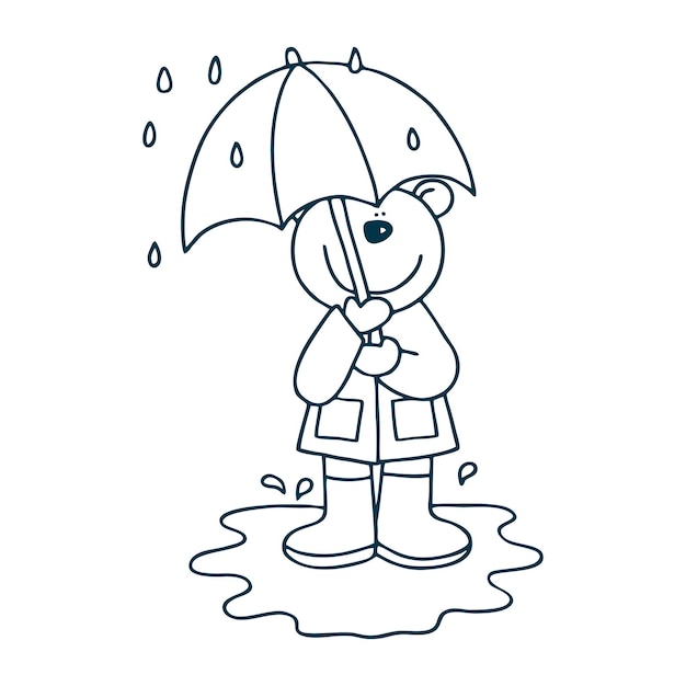 Page rainy day coloring vectors illustrations for free download