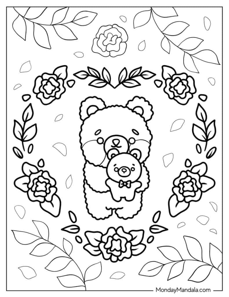 Teddy bear coloring pages free pdf printables