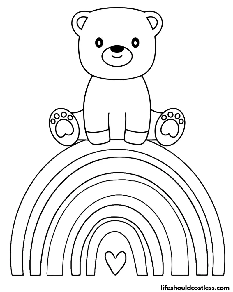 Rainbow coloring pages free printable pdf templates