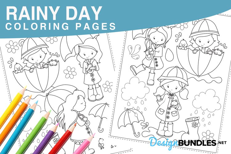 Rainy day coloring pages