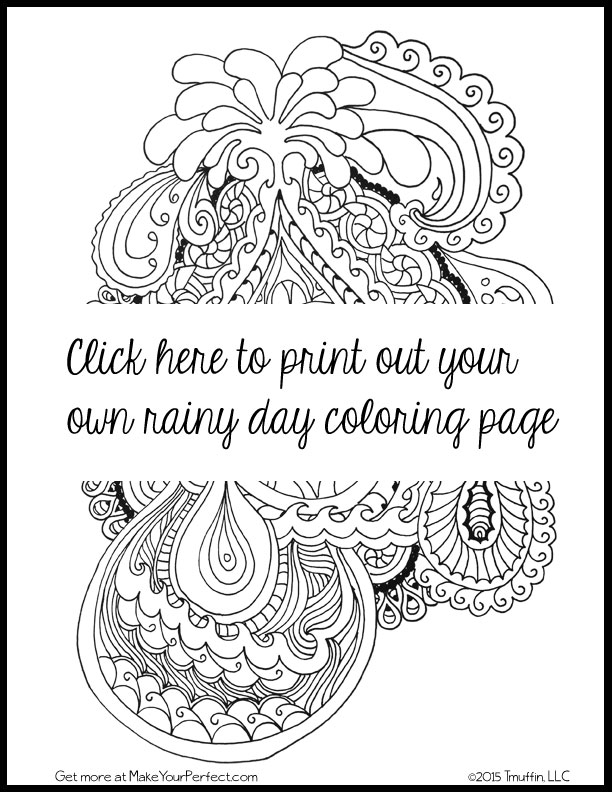 Rainy day free adult coloring page