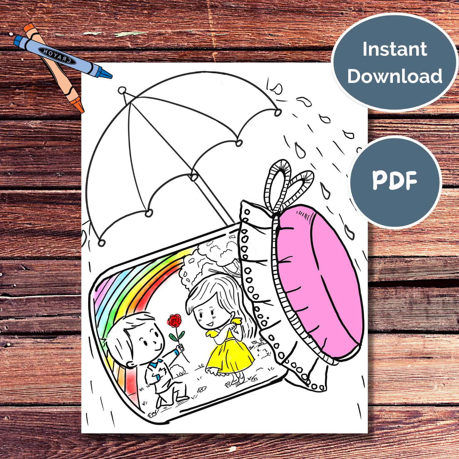 Rainy day coloring page