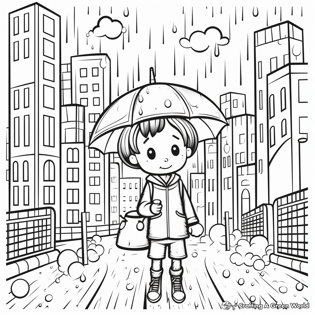 Rain coloring pages