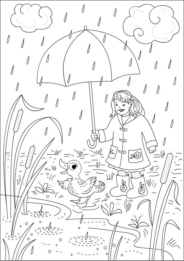 Coloring pages happy raining coloring pages