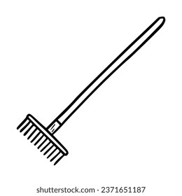 Hand drawn garden tool rake doodle stock vector royalty free
