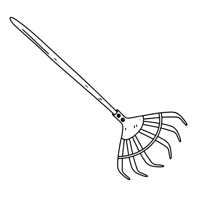 Premium vector garden tool in hand drawn doodle style vector illustration isolated on white coloring page
