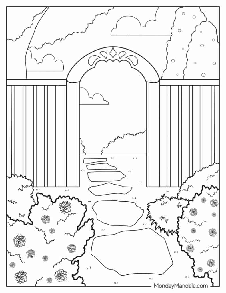 Garden coloring pages free pdf printables