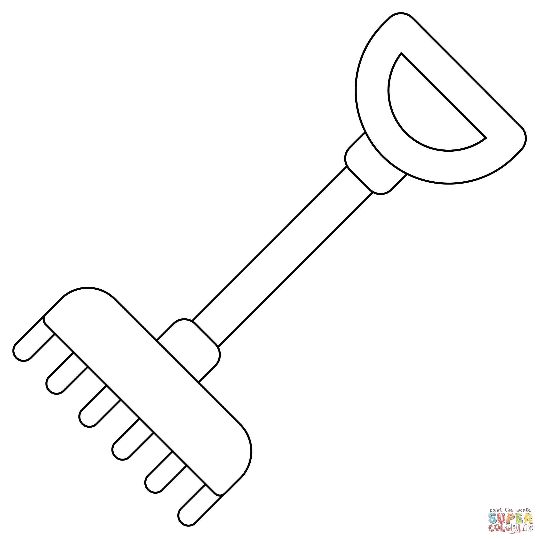 Garden rake coloring page free printable coloring pages