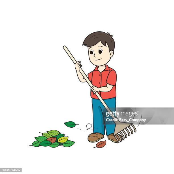 Leaf rake drawing high res illustrations