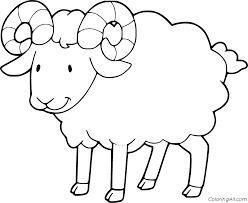 Cartoon ram coloring page