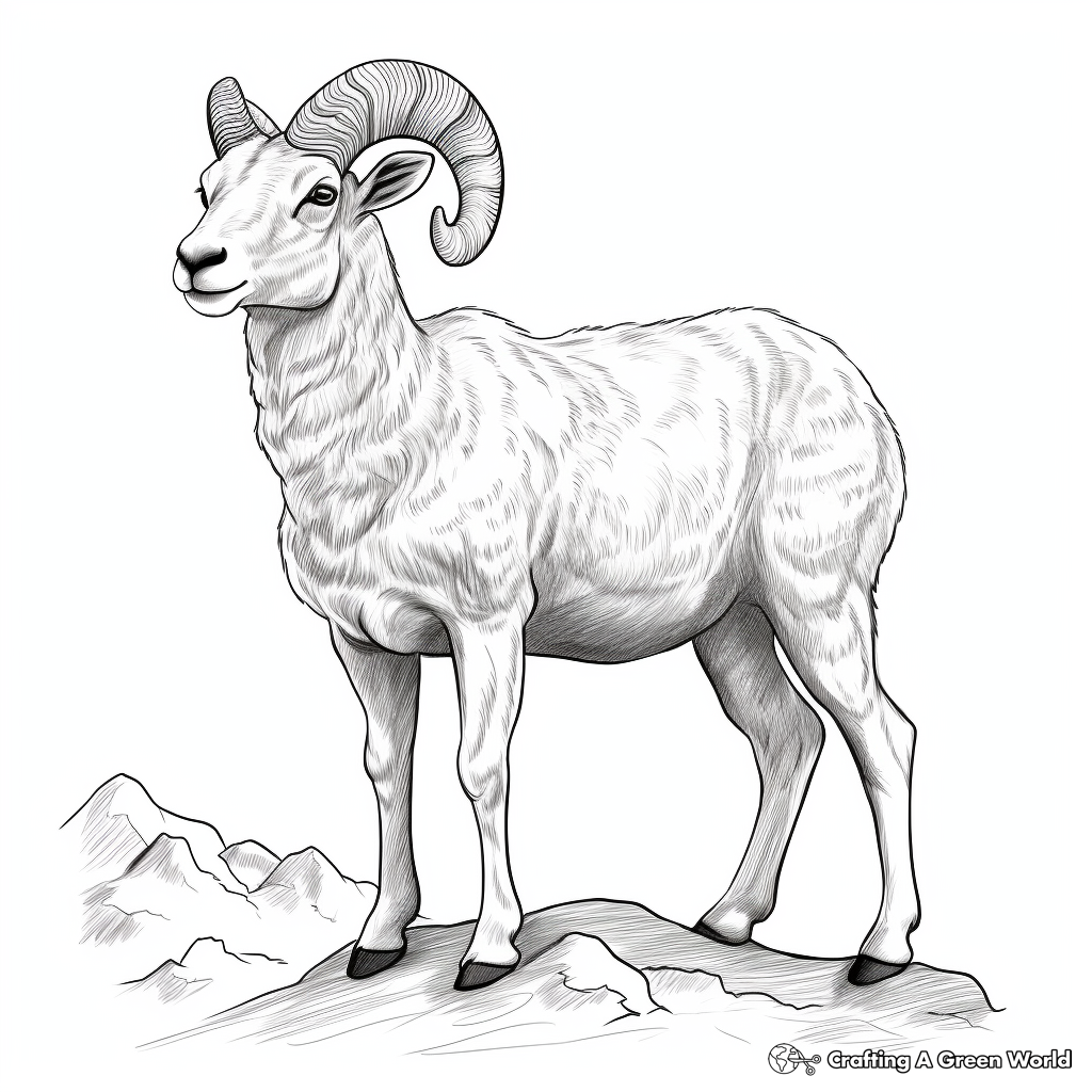 Realistic sheep coloring pages