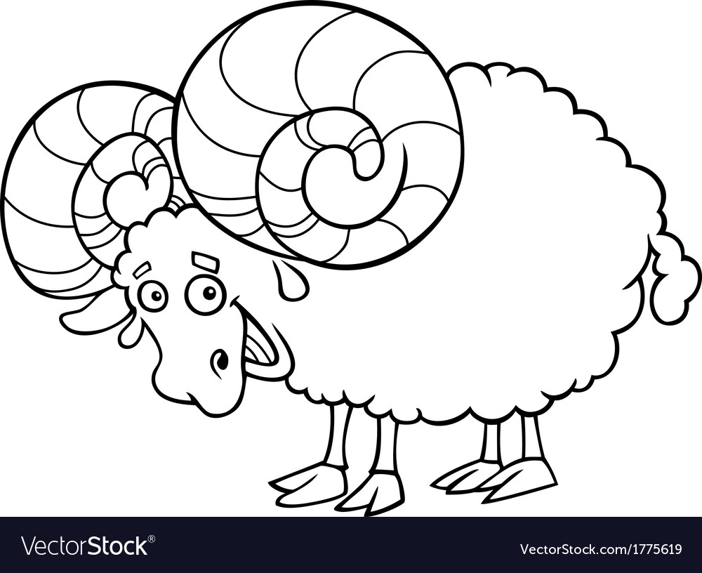 Zodiac aries or ram coloring page royalty free vector image