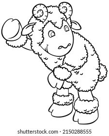 Ram element coloring page cartoon style stock vector royalty free
