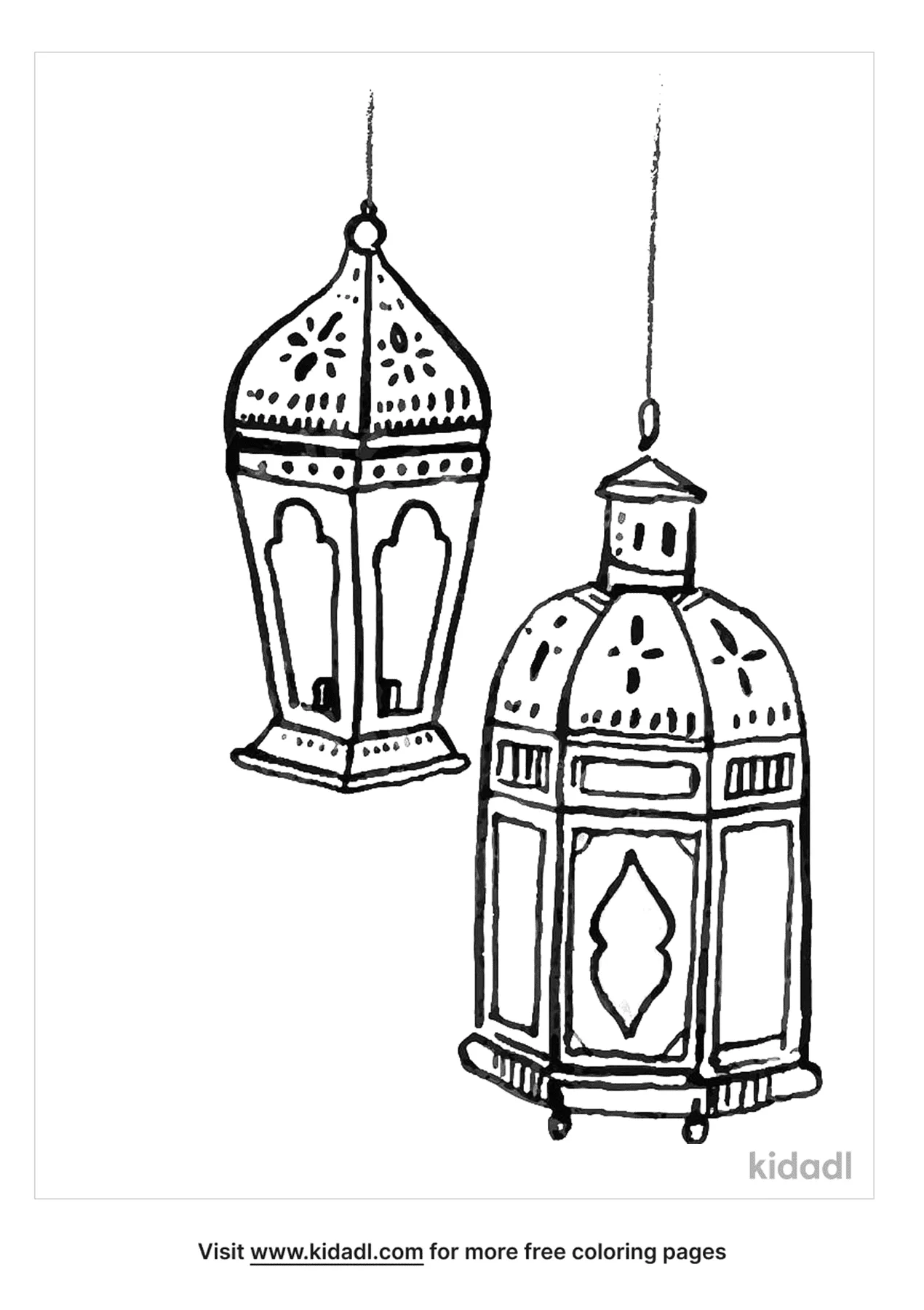 Free ramadan candles coloring page coloring page printables