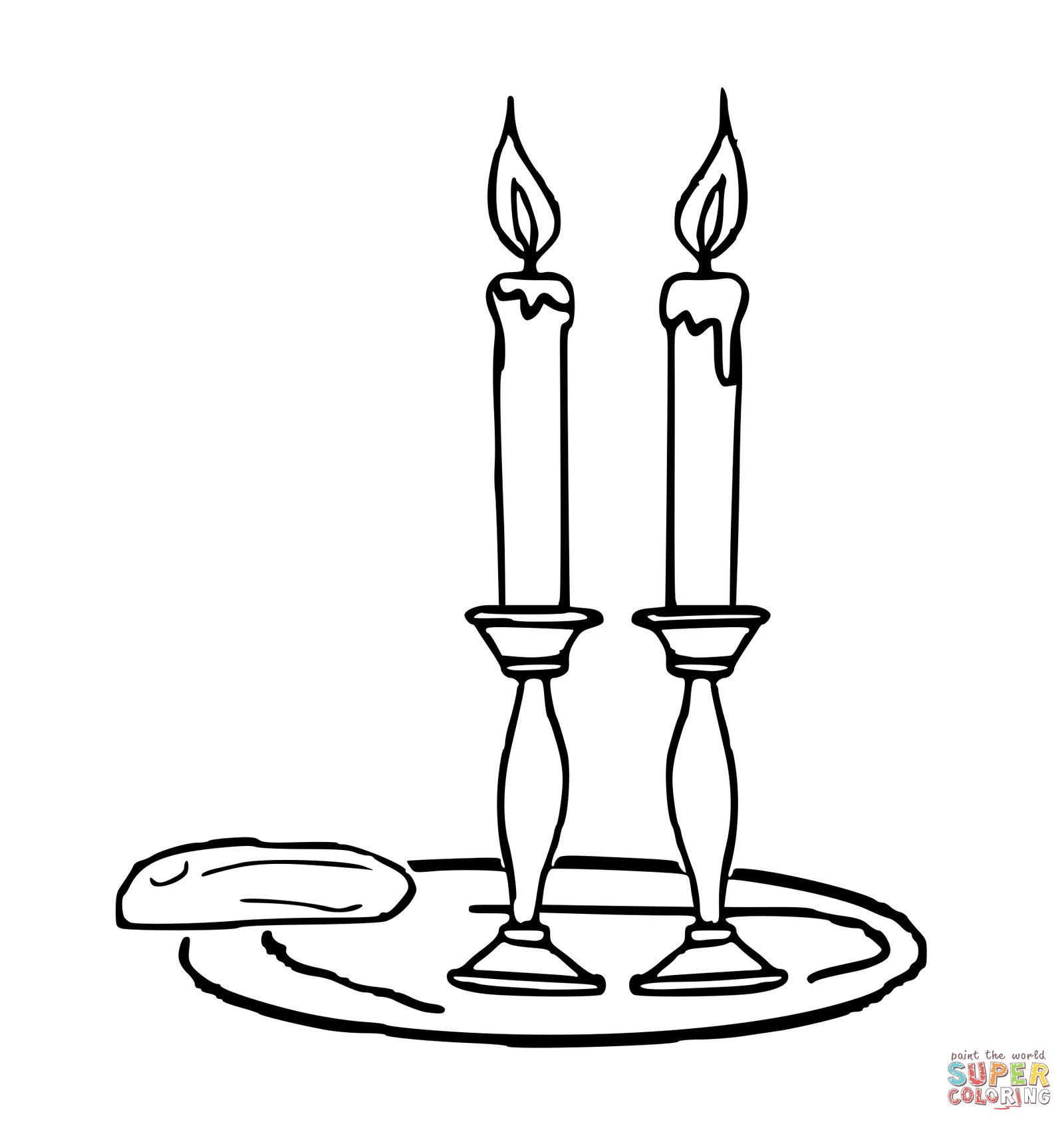 Vintage shabbat candles coloring page free printable coloring pages printable for free download
