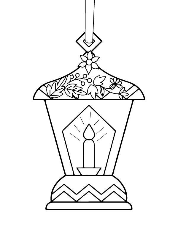 Christmas lantern coloring pages printable for free download