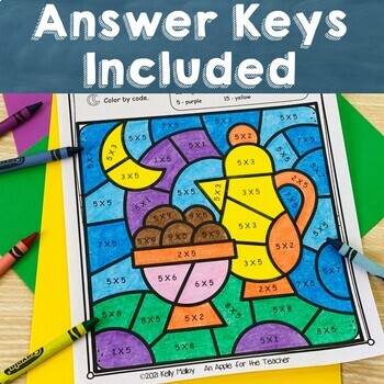 Ramadan coloring pages color by number multiplication tpt
