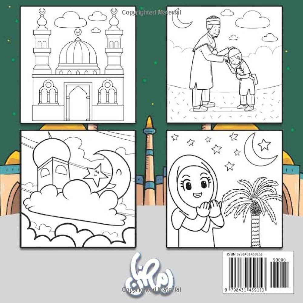 Ramadan coloring book for kids a fun ramadan colouring book for muslim kids celebrate ramadan coloring pages with mosques salah prayer fasting ramadan books bilal books