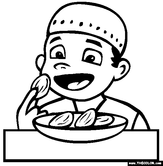 Eating dates coloring page free eating dates online coloring coloring pages online coloring pages islamic kids activities