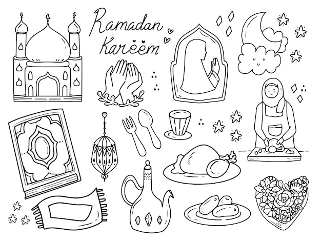 Premium vector ramadan doodle islamic illustration art