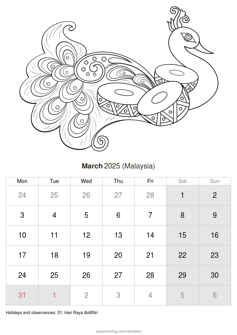 March calendar