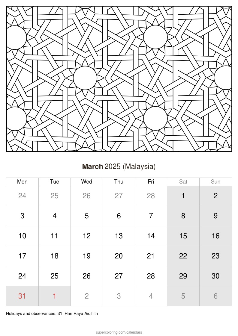 March calendar