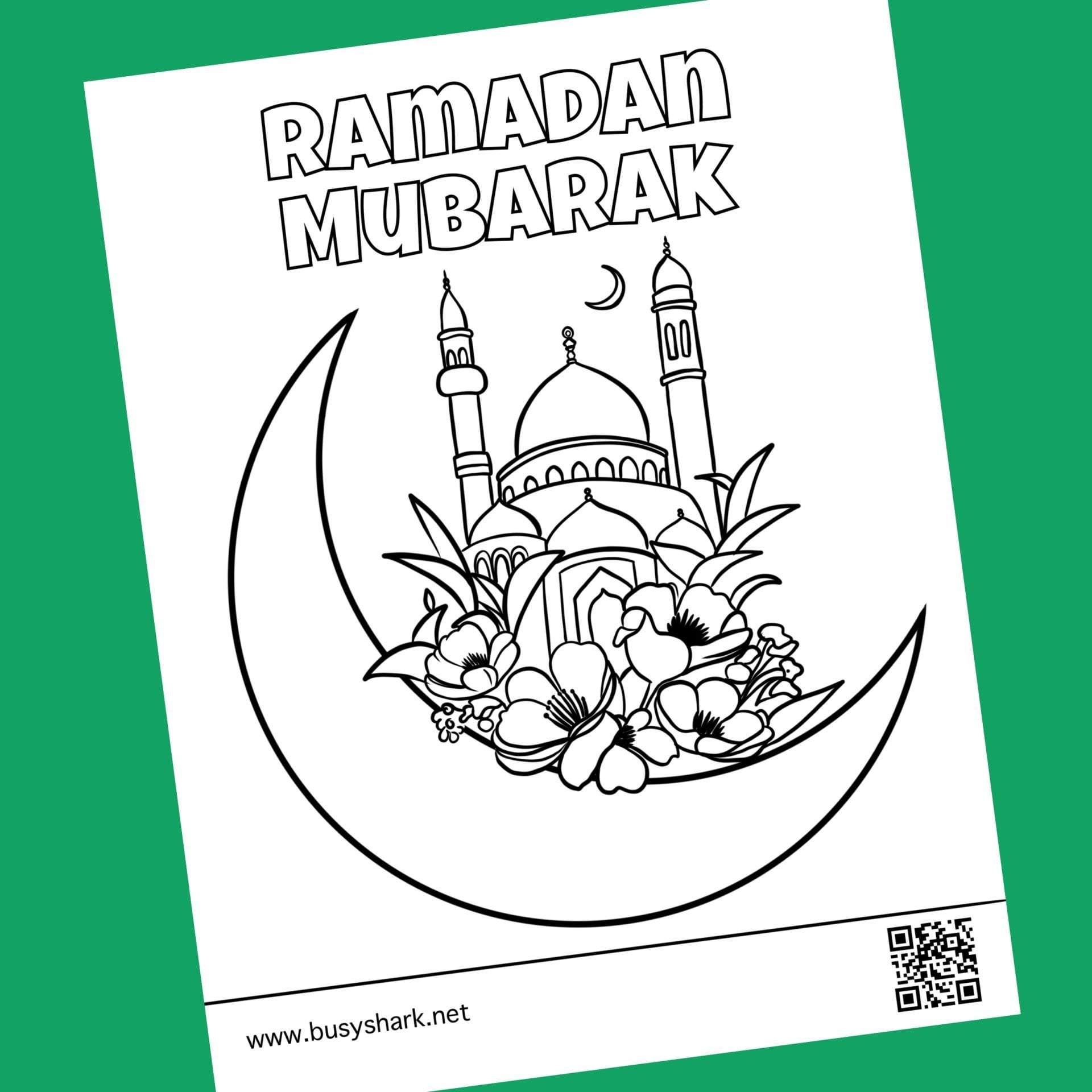Ramadan mubarak coloring page rfreecoloringforkids