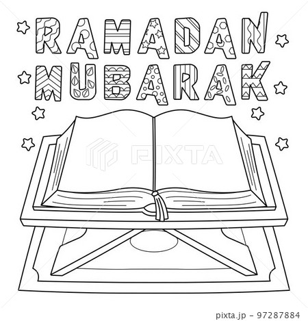 Ramadan quran coloring page for kids