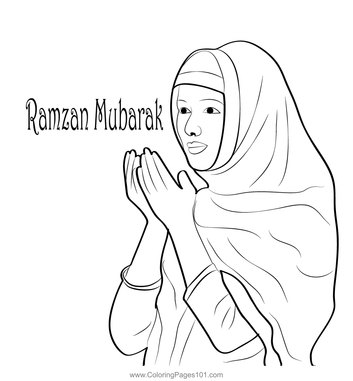 Happy ramadan coloring page for kids