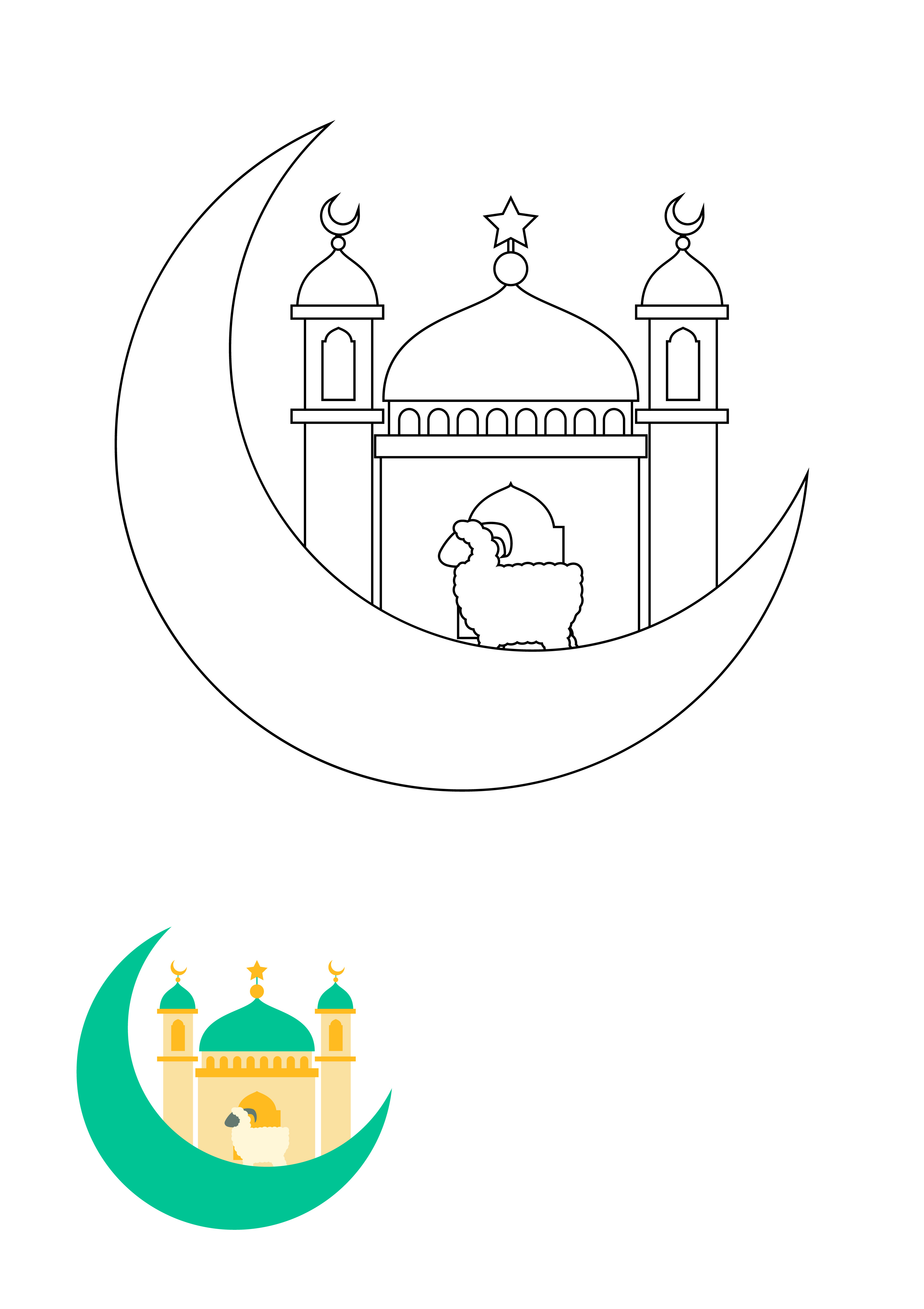 Free printable eid al adha coloring page