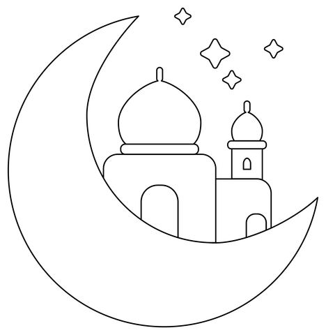 Ramadan moon coloring page free printable coloring pages