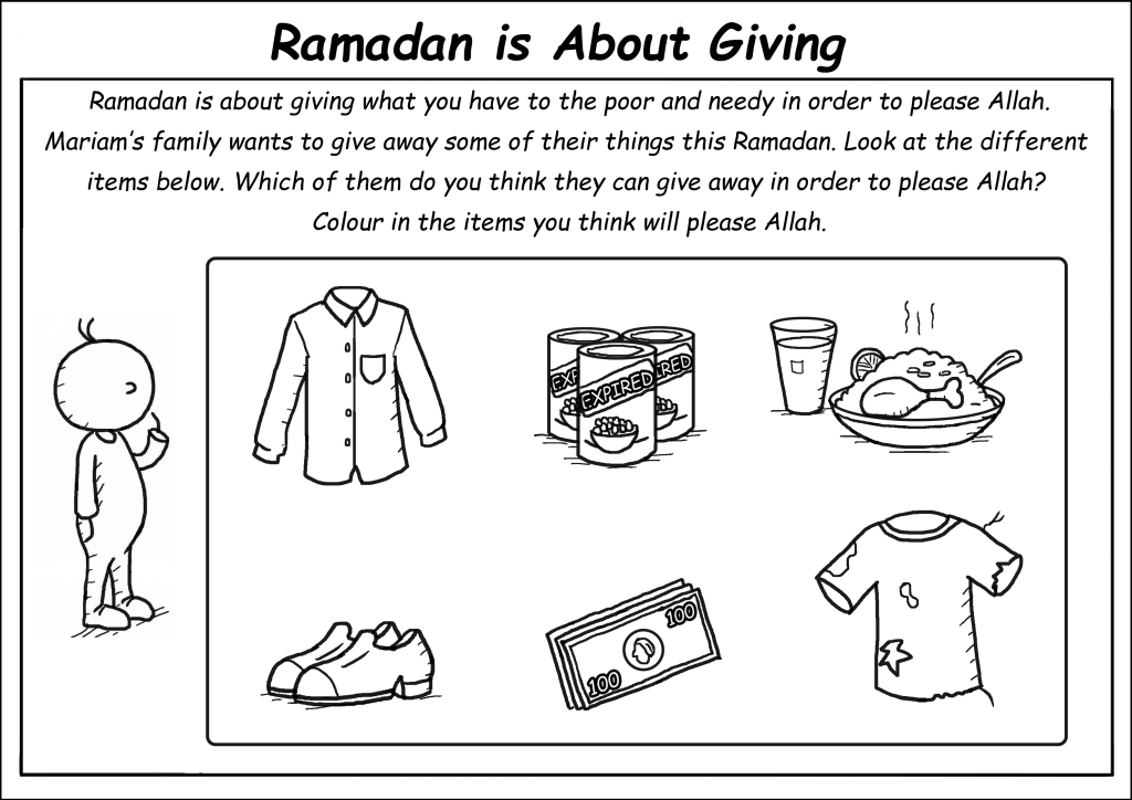 Ramadan is about giving â islamic coloring page â islamic comics