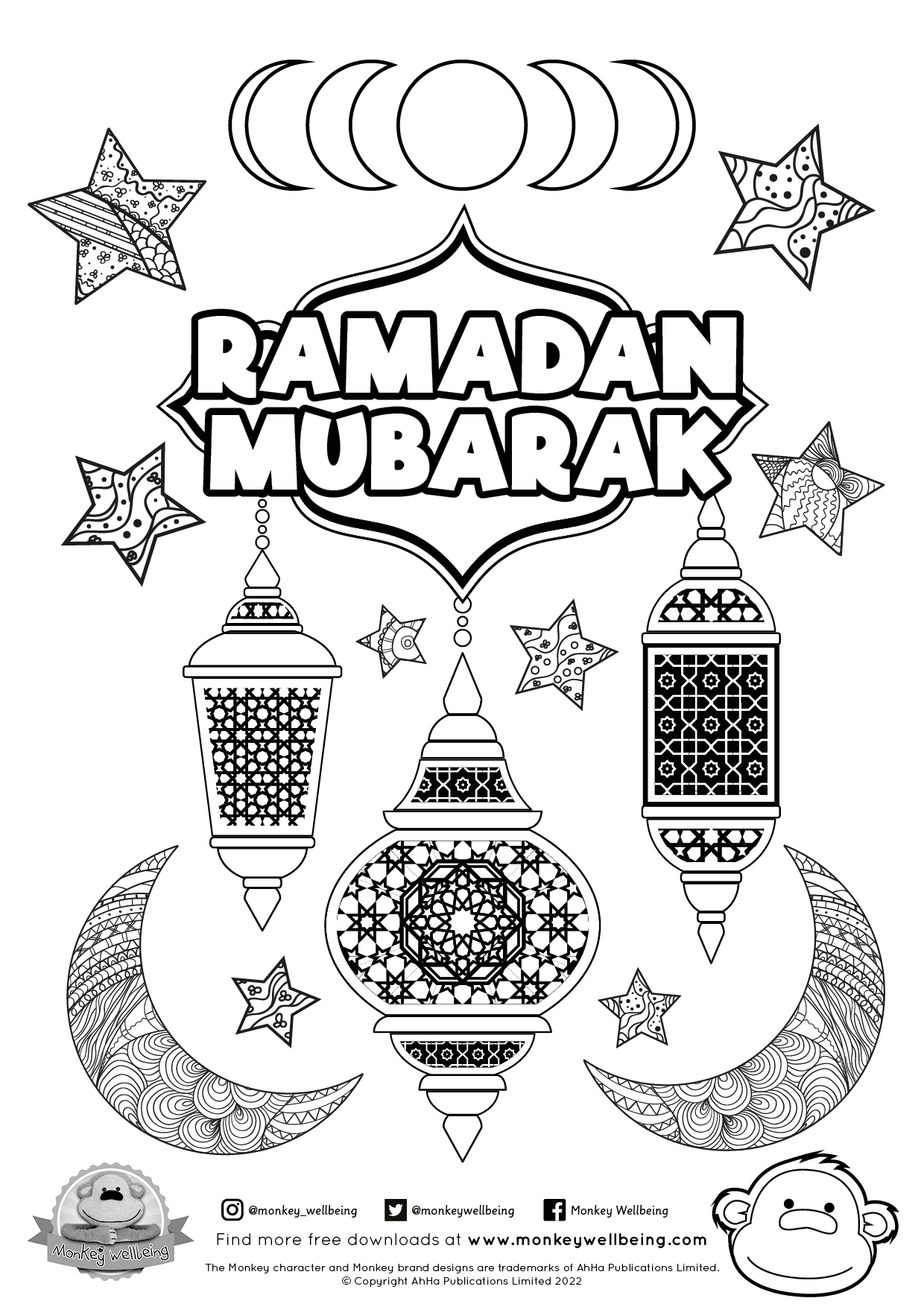 Ramadan mubarak colouring