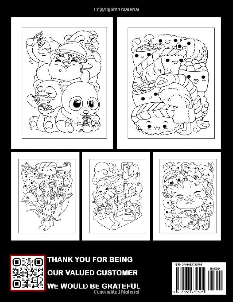Kawaii ramen coloring book amazing coloring pages with wonderful illustrations for japanese food lovers to have fun and relax chan mohammad books