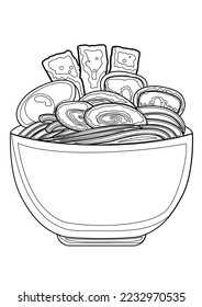 Hakuun lunch food ramen coloring pages a liittyvã kuvituskuva