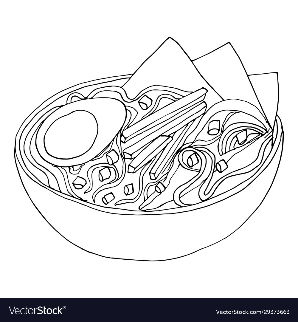 Japanese ramen soup tradition asian meal vector image