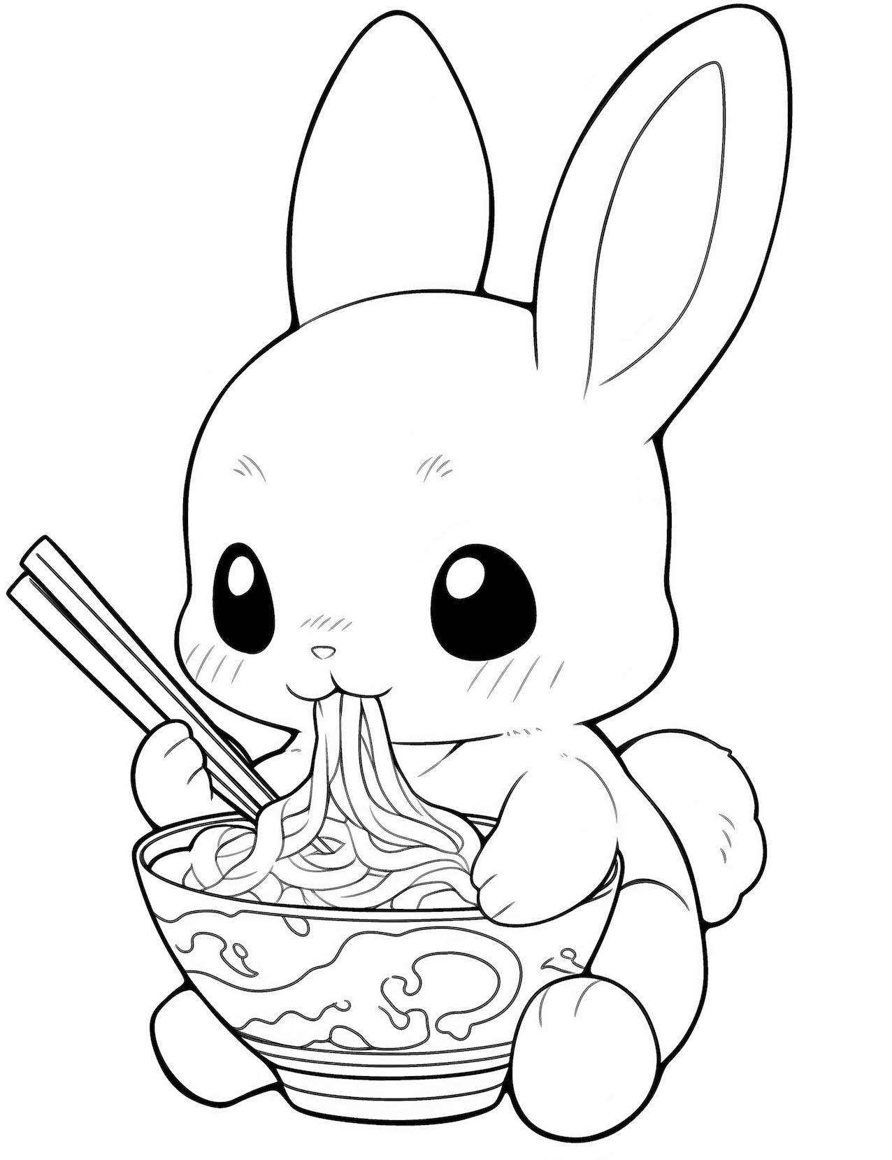 Cute bunny coloring pages for kids and adults