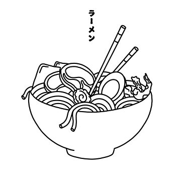 Minimalist japanese ramen art print for sale by kimprut