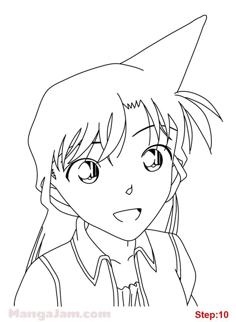 How to draw ran from detective conan