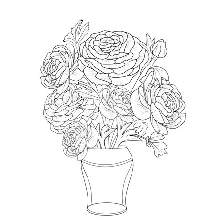Flower coloring page stock vector illustration and royalty free flower coloring page clipart