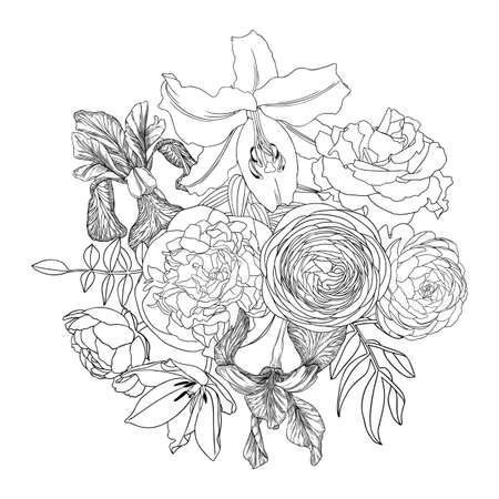 Adult coloring pages flowers cliparts stock vector and royalty free adult coloring pages flowers illustrations