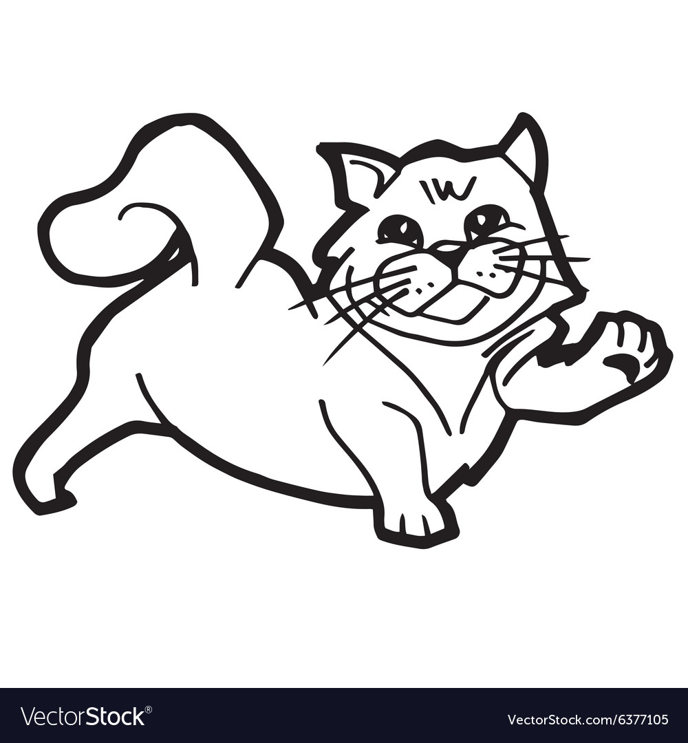 Cartoon cat coloring page for kid royalty free vector image