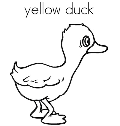 Cute duck coloring pages for toddlers kids