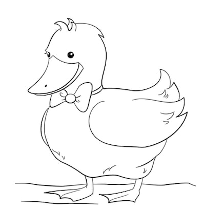 Cute duck coloring pages for toddlers kids
