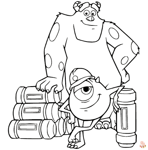 Monsters inc coloring pages bring the movie to life with creative