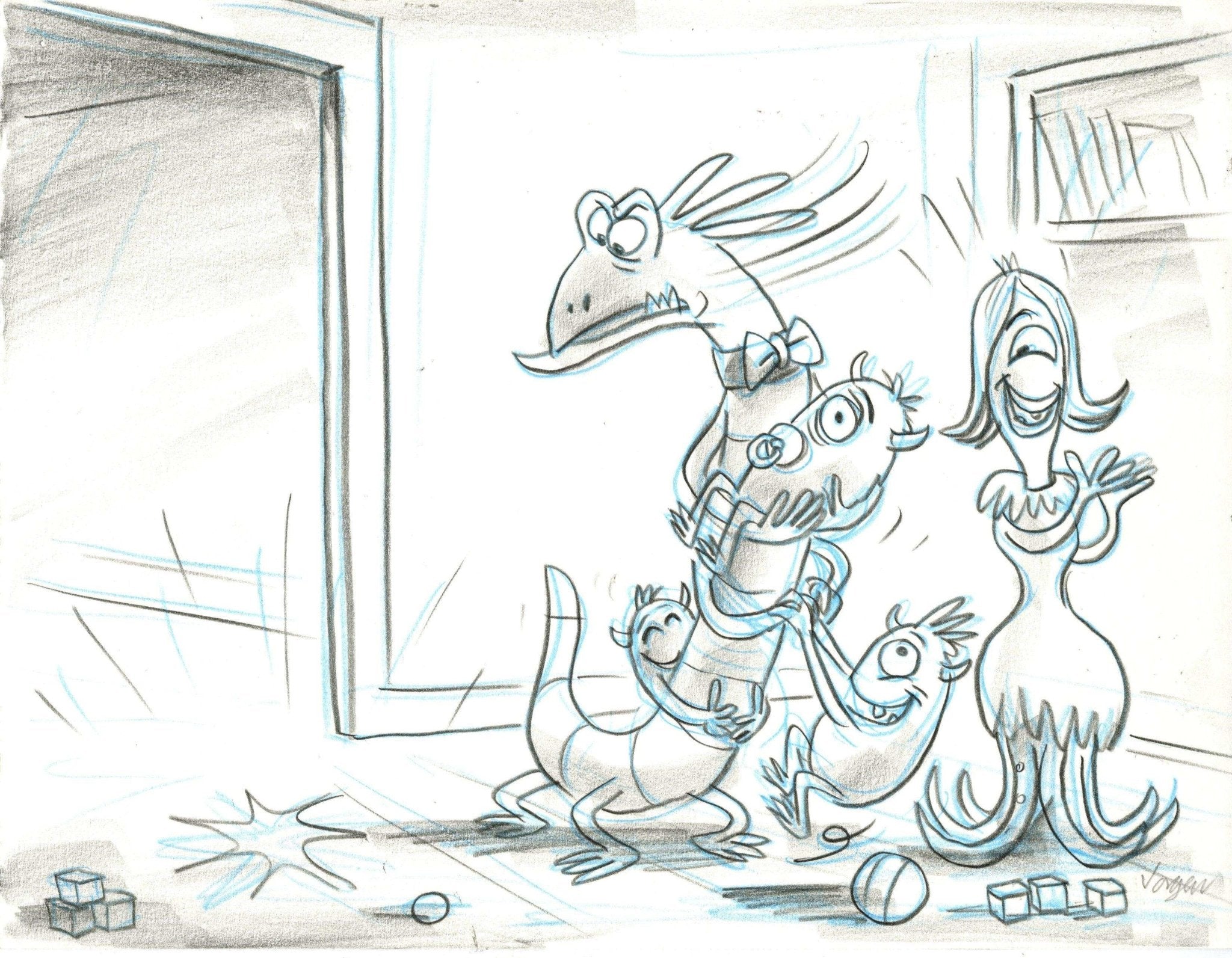 Monsters inc original production beat board randall boggs and kids â choice fine art
