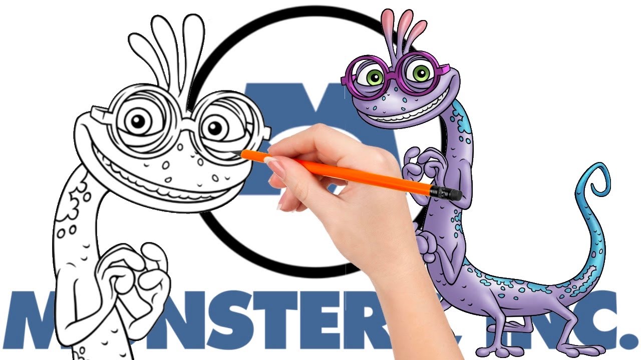 How to draw randall boggs from monsters inc