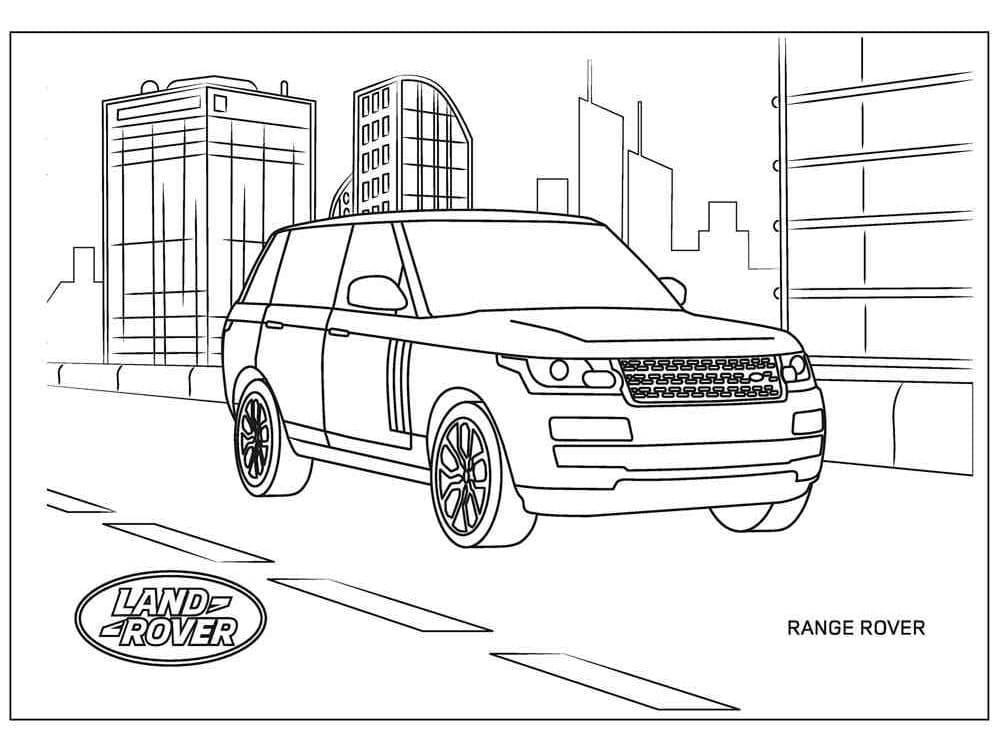 Printable range rover coloring page