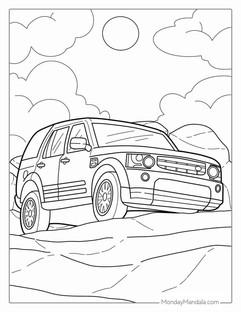Car coloring pages free pdf printables
