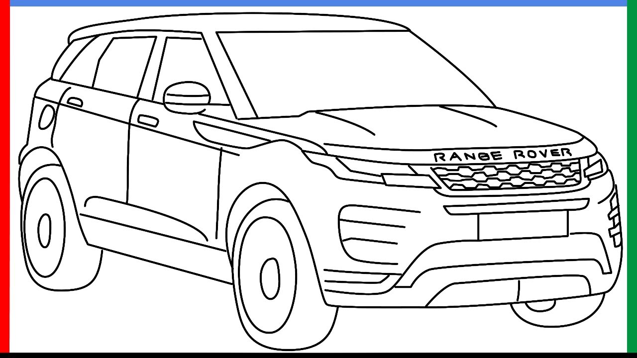 How to draw range rover land rover step by step for beginners